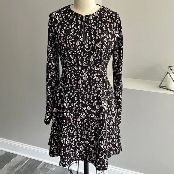 concept club dress Concept Club Midi Dress Blue Floral Long Sleeve Womens Size L Mature Church